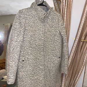 Loft Herringbone Funnel Neck Coat